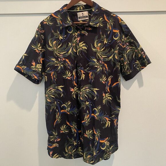 NOT FOR SALE Scotch & Soda Camp Shirt Men XXL Blue Poolside Hawaiian Tropical - Picture 4 of 14